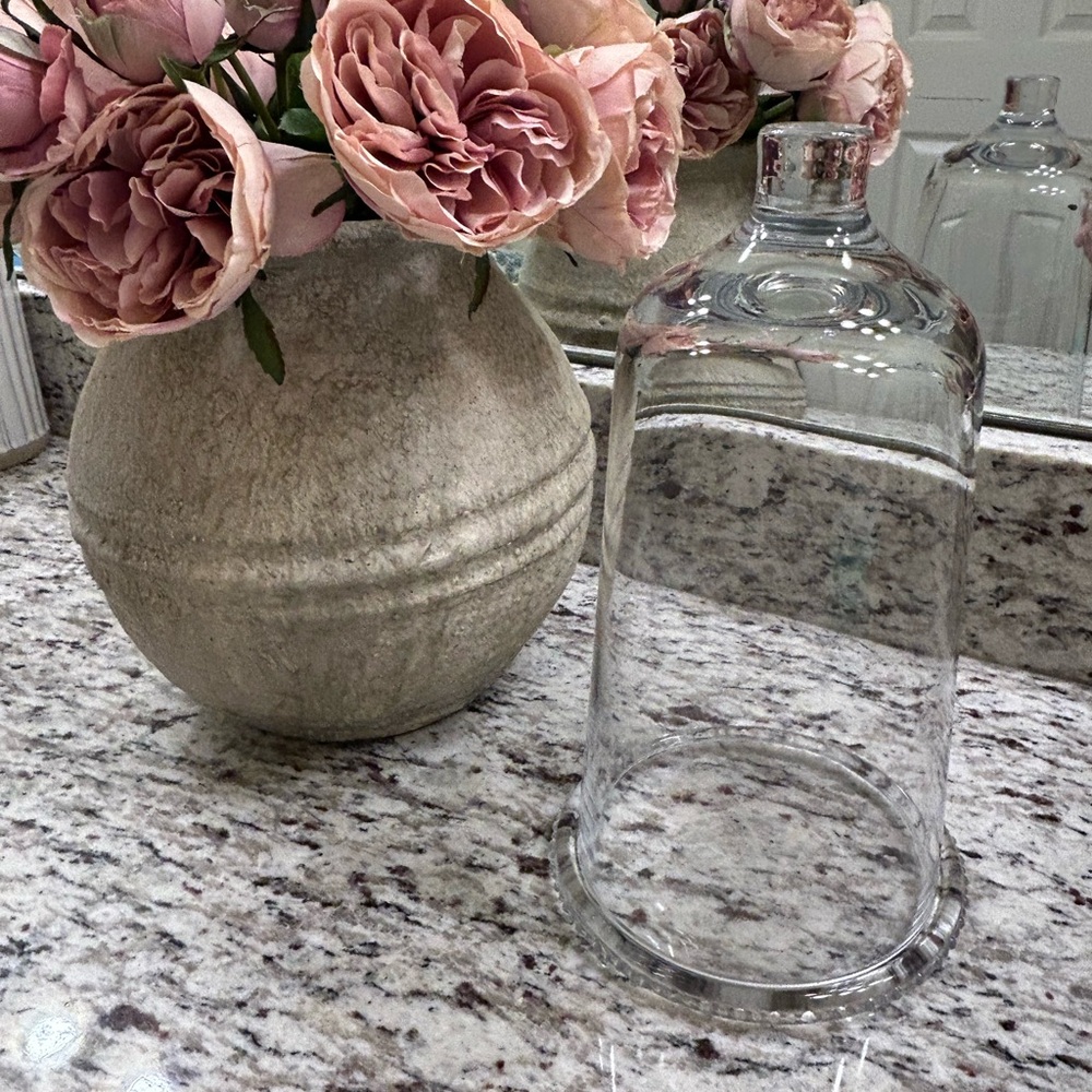 Hearth & Hand Glass Cloche with Candle